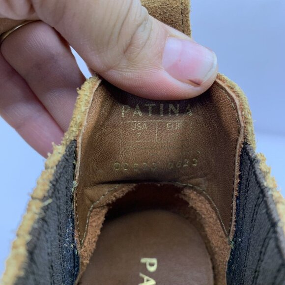 Patina Handmade Ankle Boot Womens Size 7 suede leather western cowgirl - Picture 10 of 12